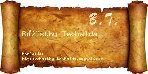 Básthy Teobalda névjegykártya